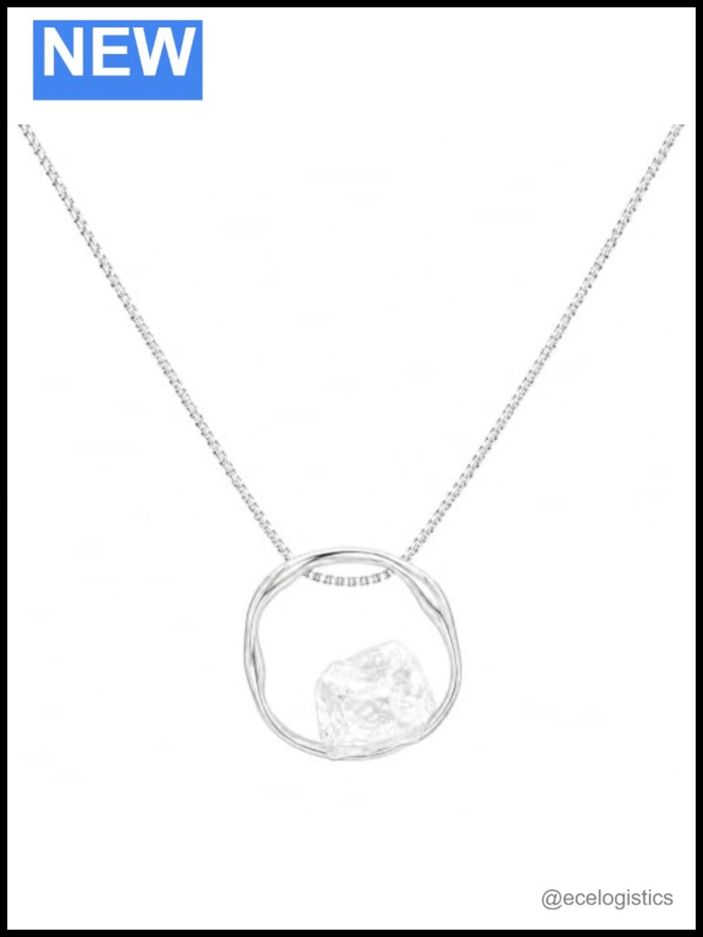 Clear Quartz Pendant 925 Sterling Silver Necklace Unisex